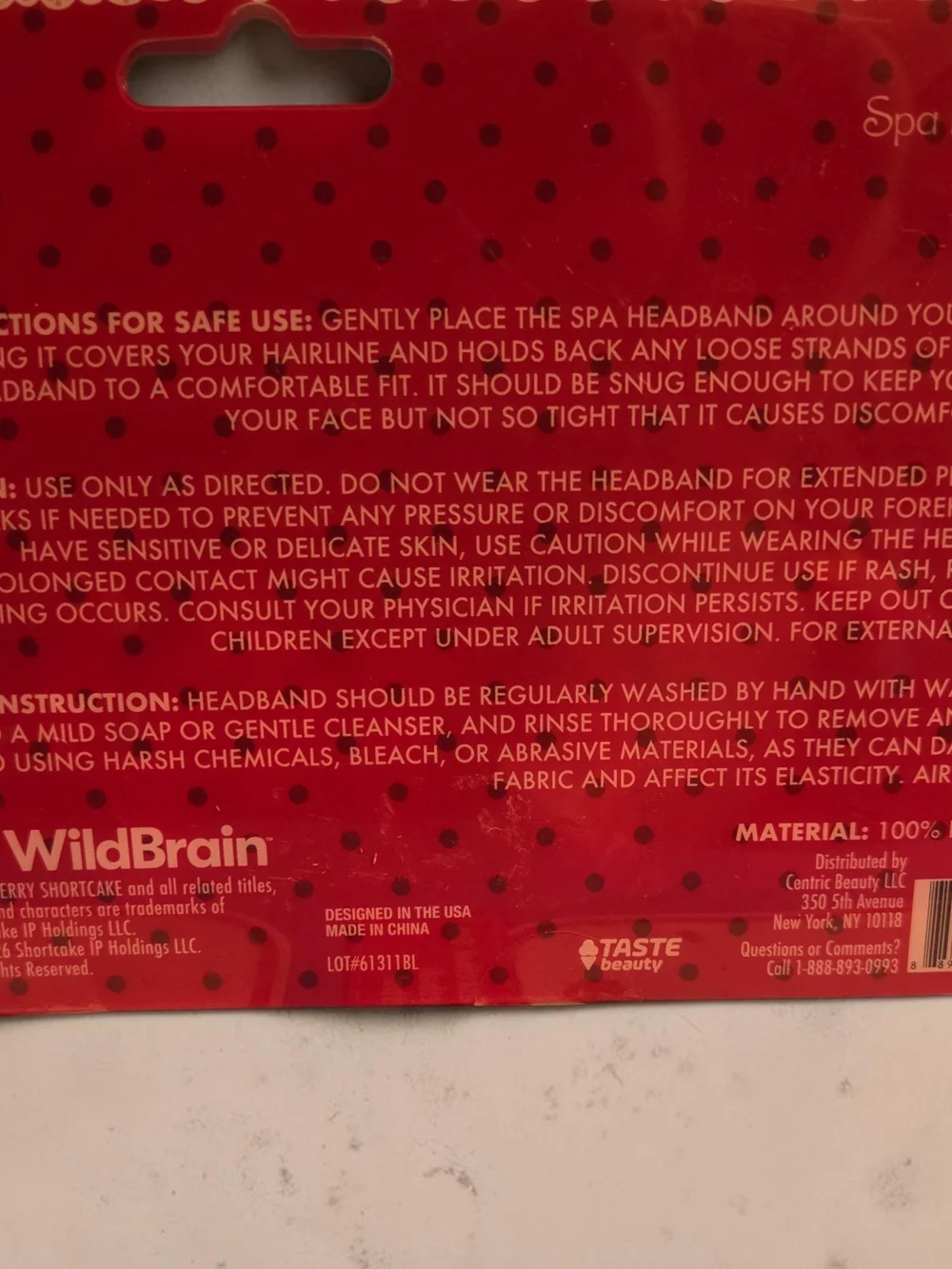 Buy Now Strawberry Shortcake Spa Headband NWT